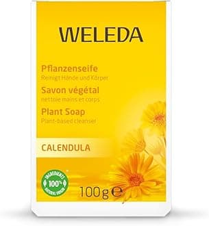 Weleda Soap with Calendula, Natural Soap, Sensitive Skin, For Women & Men, Dermatologically Tested, 100% Certified Natural, Organic, Vegan, 100g
