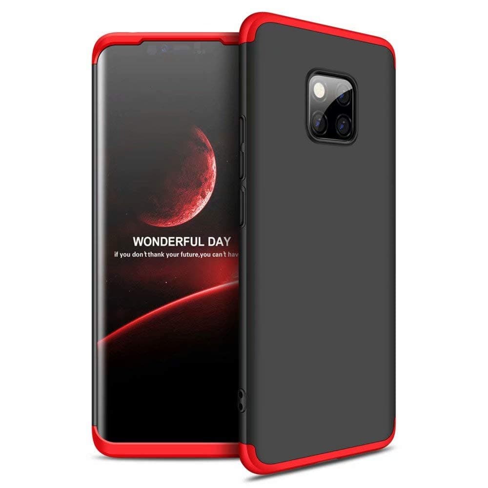 Ttimao Compatible with Huawei Mate 20 Pro Case PC Hard Case [Screen Protector] Anti Scratch Shockproof Ultra-thin 360 ° Protective Cover Triple-in-one Protective Cover (Red Black)