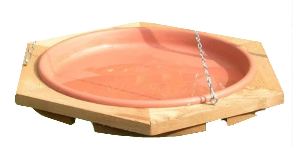 Looker Products 17 Hanging Classic Cedar Bird Bath with Removable Pan"