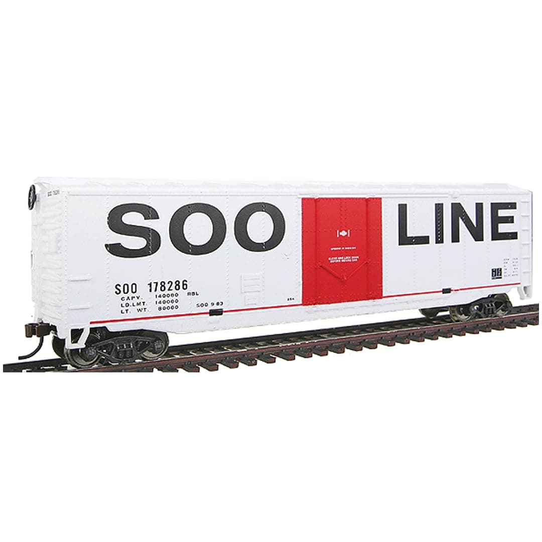 50' Plug-Door Boxcar-Ready to Run-Soo Line 931-1671 HO Scale Model Railroad - Freight Model