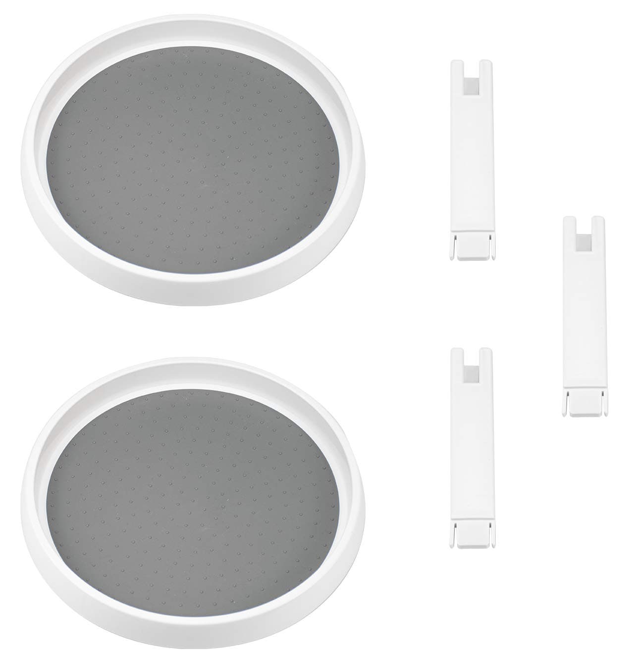 Lawei 2 Pack 2 Tier Lazy Susans Turntable - 10 Inch Pantry Cabinet Lazy Susan Storage Turntable Rotating Spice Rack for Spices, Condiments, Baking