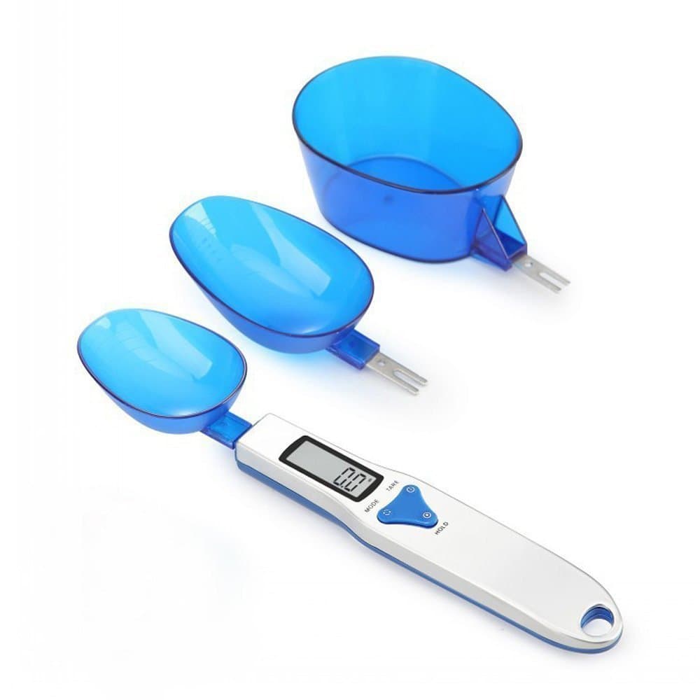 Digital Food Scale, Kitchen Electronic Measuring Weighing Spoon with LCD Displa 500g/0.1g Electronic Measuring Spoon Scales with 3pcs Detachable Weighing Spoons