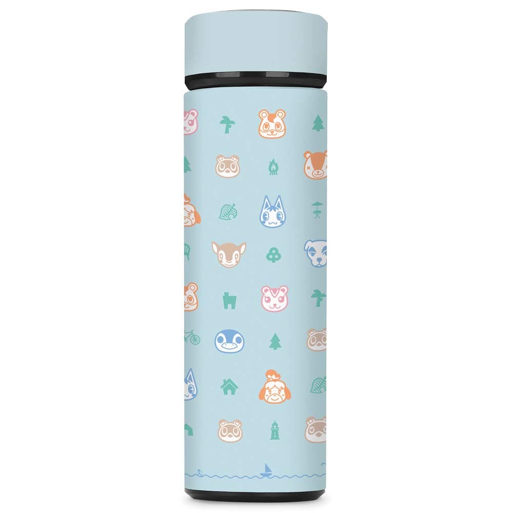 Controller Gear Animal Crossing: New Horizons - Outdoor Pattern Vacuum Insulated Stainless Steel Sport Water Bottle, Leak Proof, Wide Mouth, 17 oz, 500 ML - Not Machine Specific