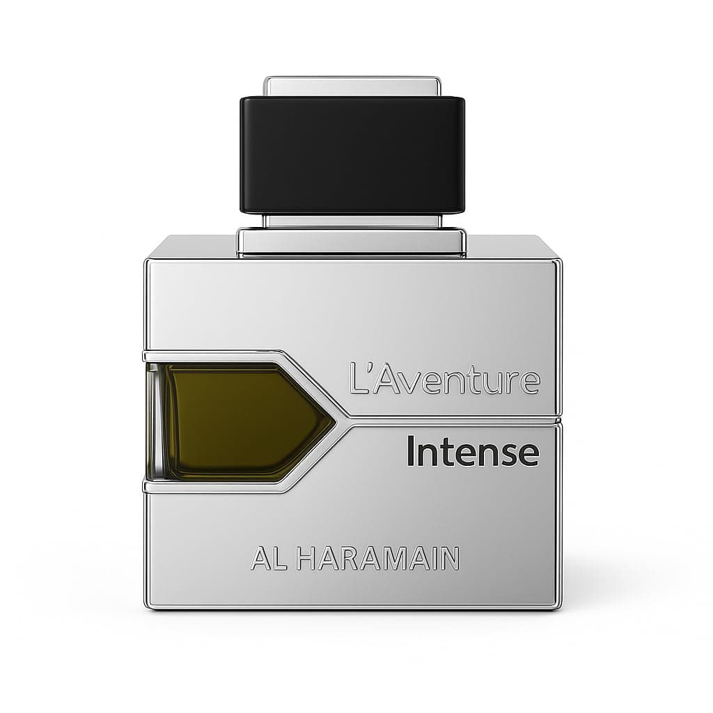 Haramain L’Aventure Intense Eau de Parfum 100 ml (3.33 oz) | Men’s Long-Lasting Chypre Floral Fragrance | Bold Citrus, Woody, Amber & Musk Scent | Luxury Perfume for Everyday & Special Occasions