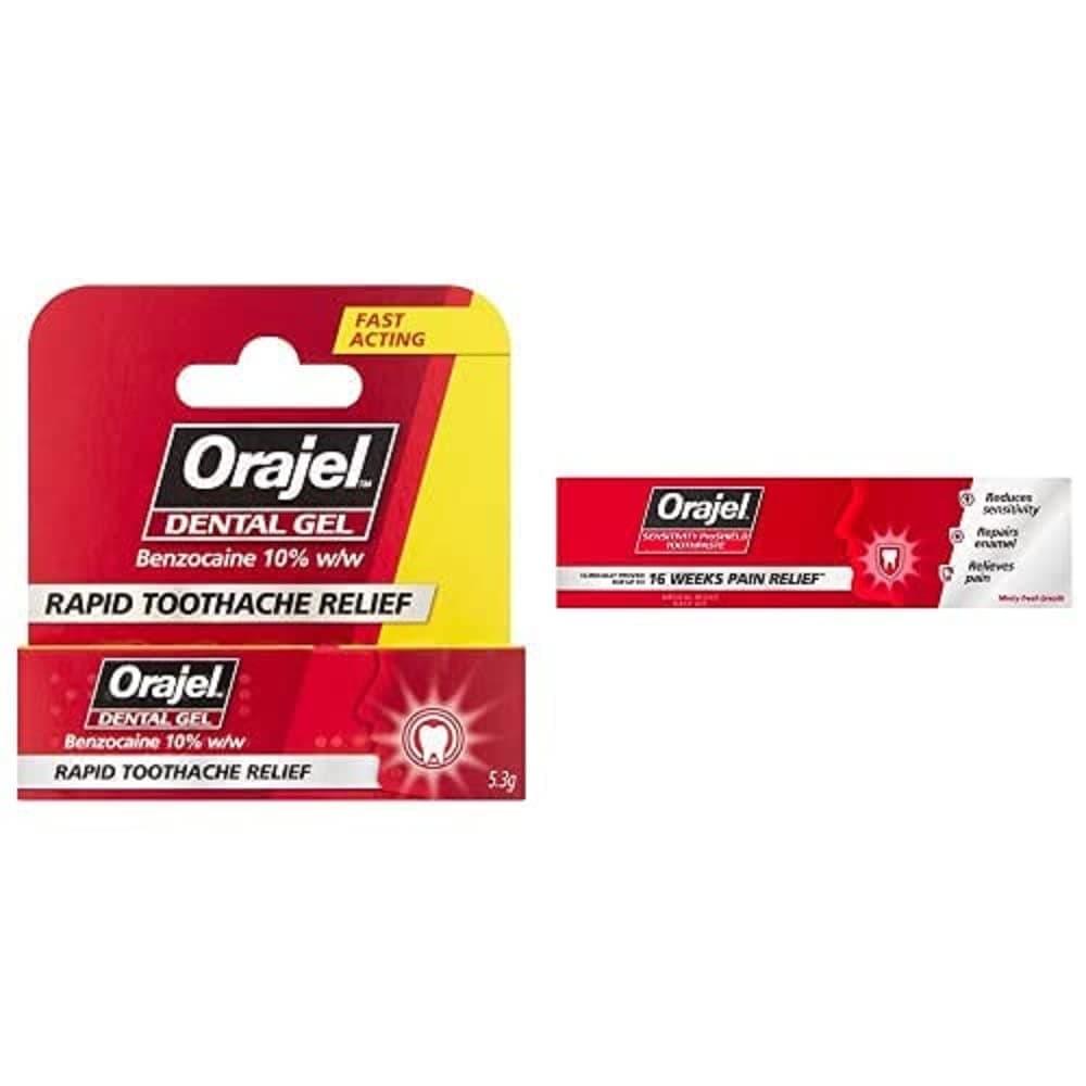 Sensitivity Proshield Toothpaste 75ml and Orajel Dental Gel, 5.3g