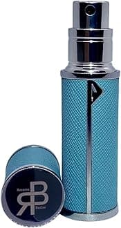 Perfume Atomiser, UK Brand, Refillable & Travel Size Perfume Bottle, Leaking Proof, Bottom Pump, Luxurious Small women and men, 5ml (Sky Blue)