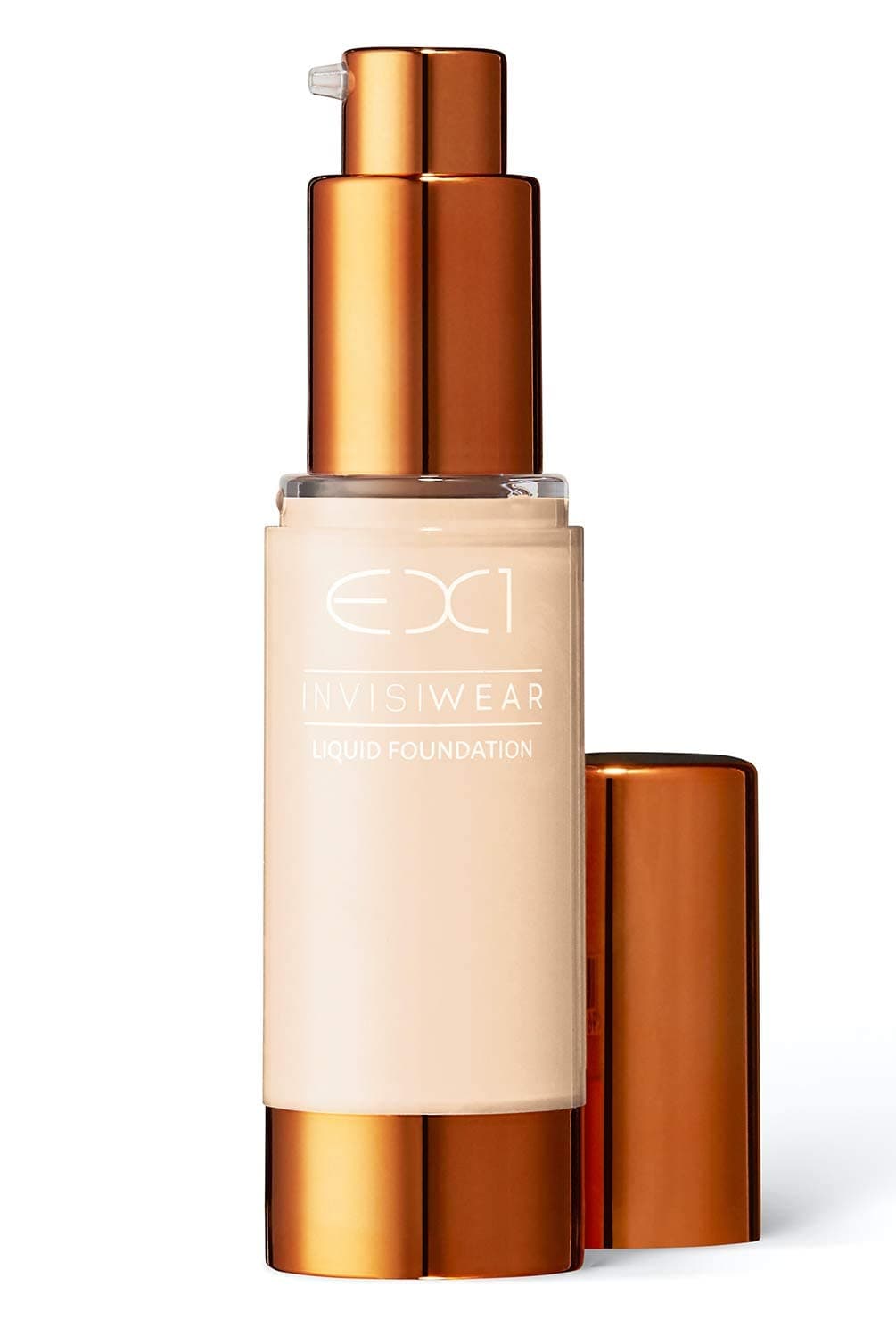 EX1 Cosmetics Invisiwear Liquid Full Coverage Foundation Makeup Shade 1.0 - Vegan, Oil and Fragrance Free, Dermatologically and Clinically Tested