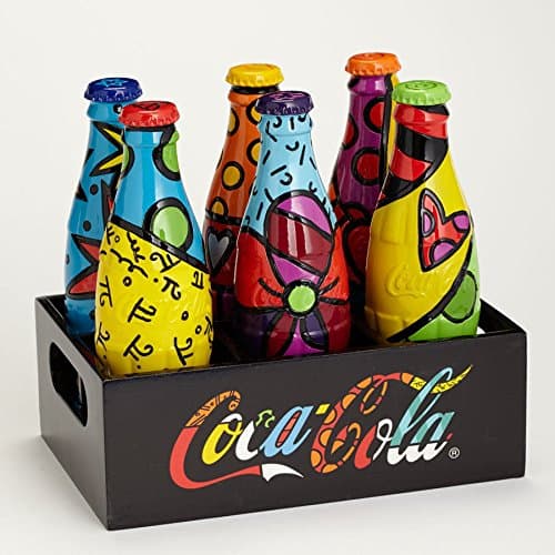 Romero Britto Coke Bottle Set with Crate Limited Edition