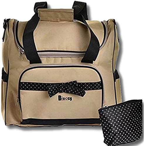 mcbinfinity Diaper Tote New Design Neutral Beige Color Changing Mat Roomy Waterproof Stylish and Durable Mom Bag Cute for Baby B