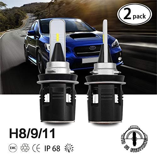 CIIHON 2PCS H11 H8 H9 LED Headlight 6000K White Super Bright High Low Beam, 24W 3600LM 3030SMD CSP Led Bulbs All-in-One Conversion Kit Auto Car Vehicle Headlight Bulbs Lamps Replacement