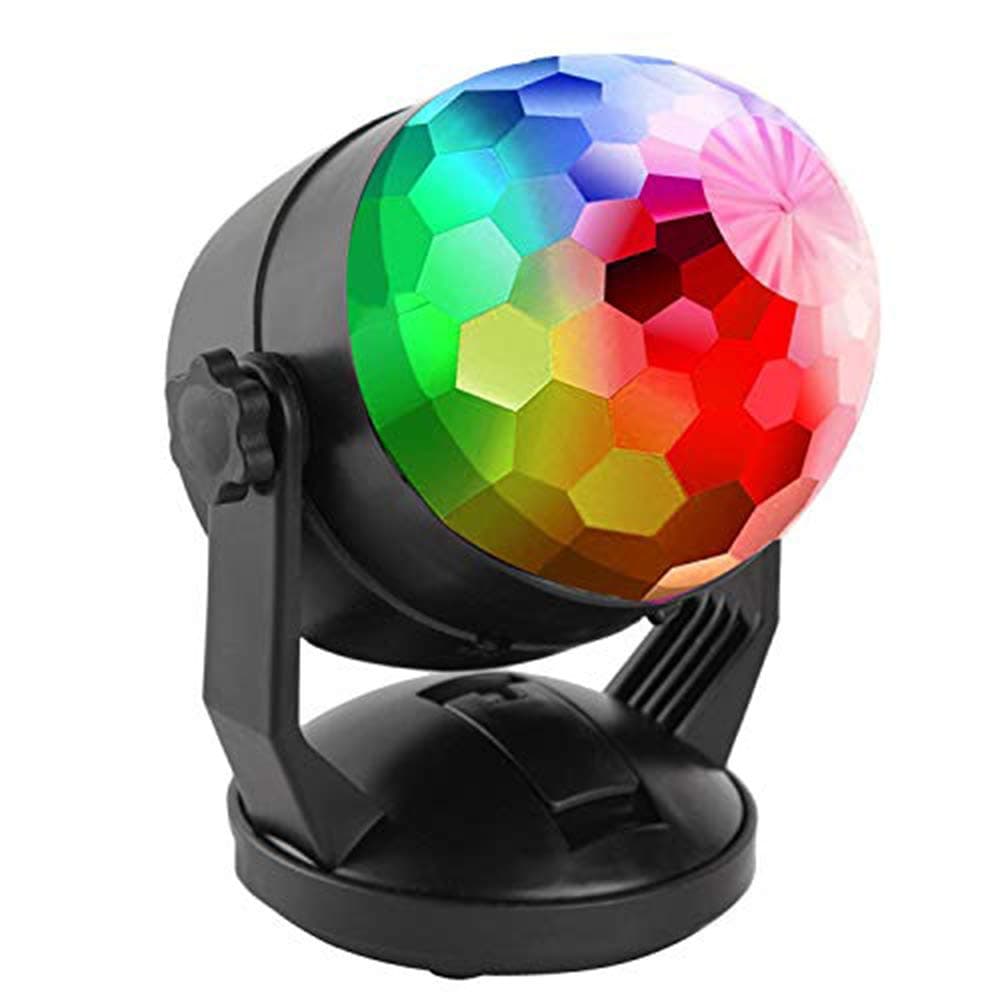 ENUOLIDisco Ball Lights Sound Activated Battery Powered/USB Plug in Portable 7 Color RBG Rotating Disco Strobe Light Stage Dance lightshow for Halloween Home Room Parties Kids Birthday Wedding Show