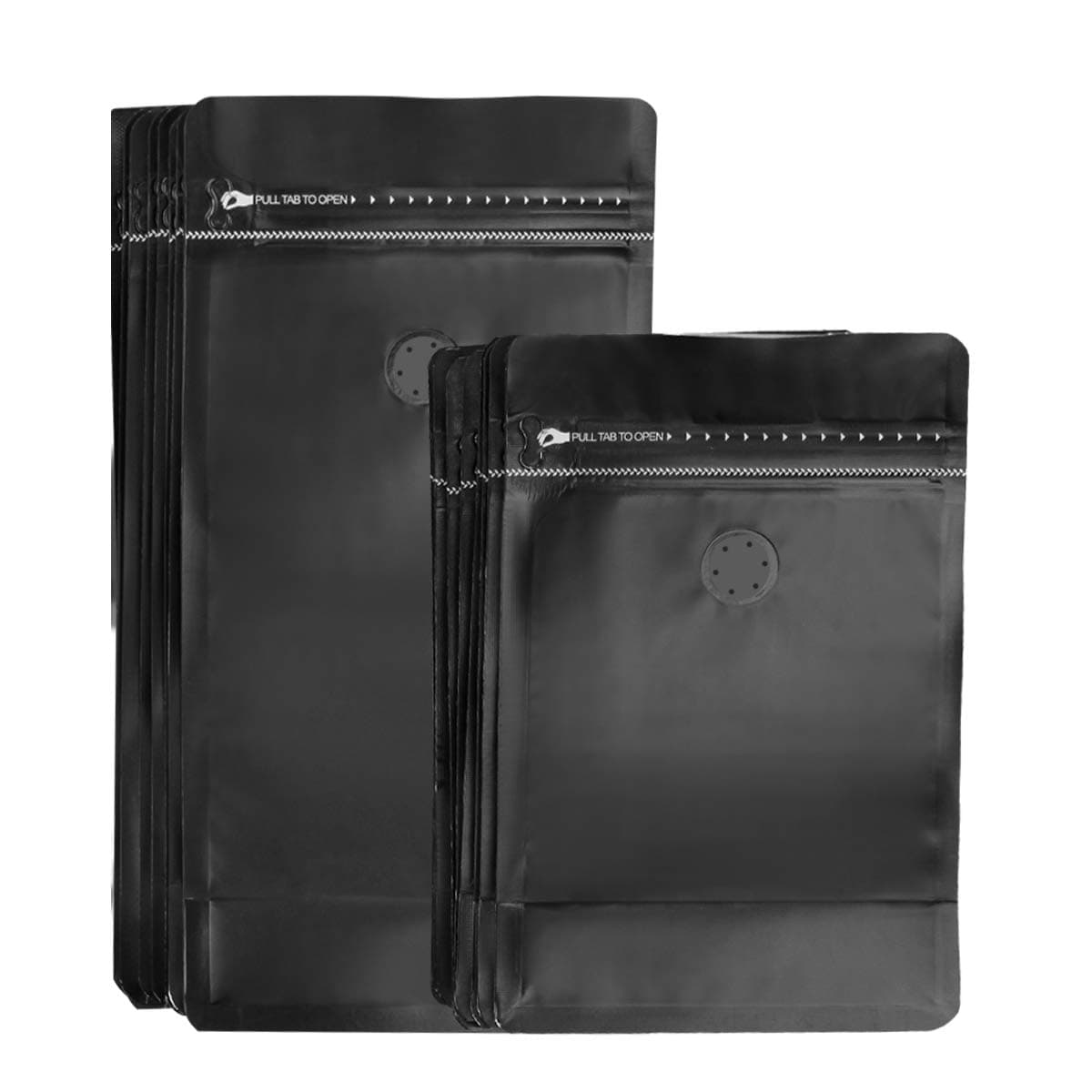 Coffee Bags, TEKITSFUN 8 Oz 16 Oz Resealable Coffee Storage Bag with valve, Airtight Zipper Stand Up Pouch Bag for Beans Coffee Cookie Snack Food (20 Pack/Matte Black)