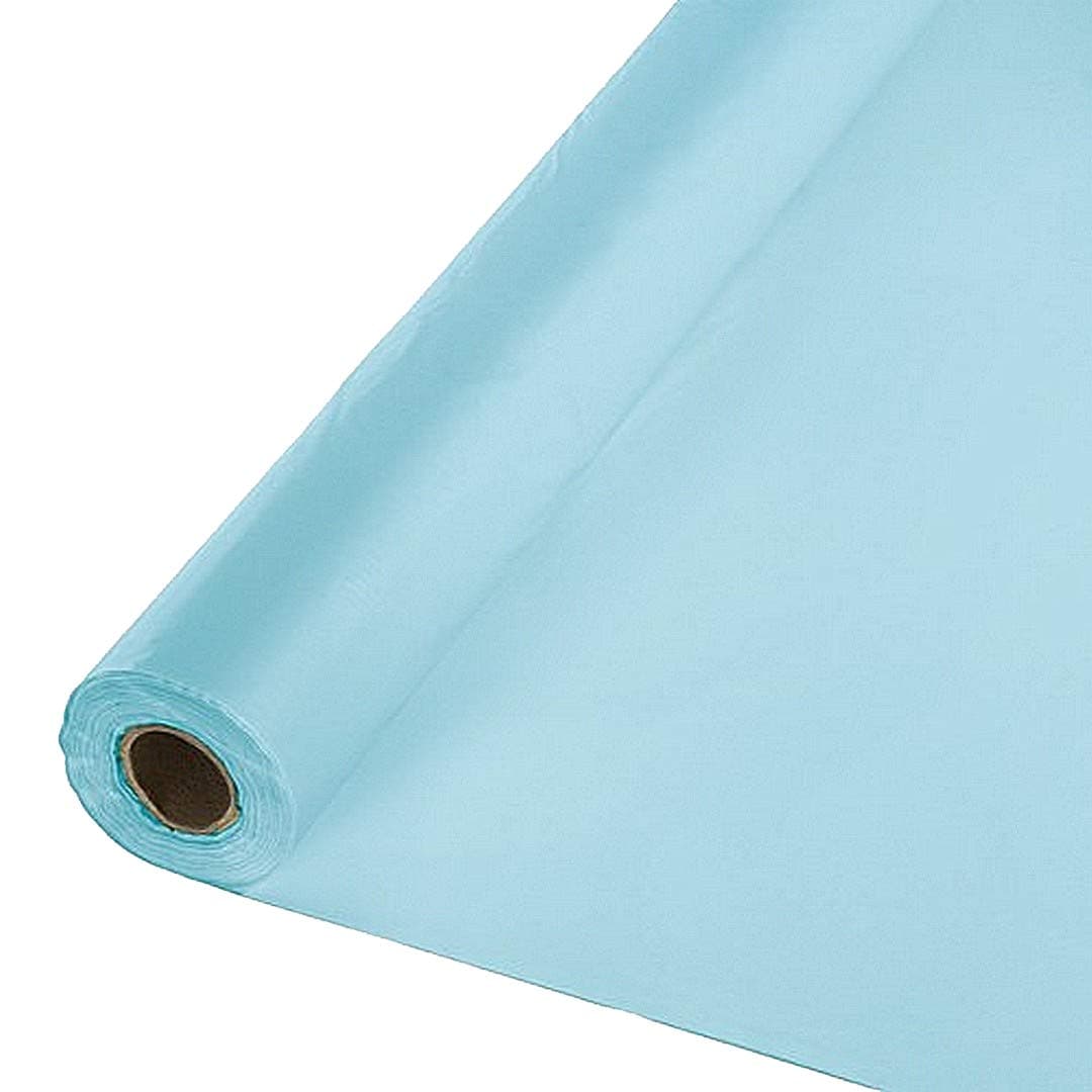 Light Blue 40" X 300 Ft Economy Banquet Roll Plastic Table Cloth