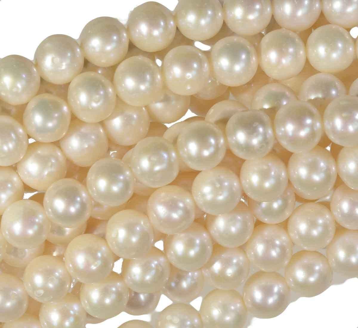 Freshwater Cultured Pearl Round Bead Strands 7mm
