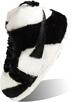 LAPRBY Sneaker Slippers Non Slip Sole Indoor House Plush Slippers Unisex Indoor Floor Cotton Shoes (Black,5.5,12)