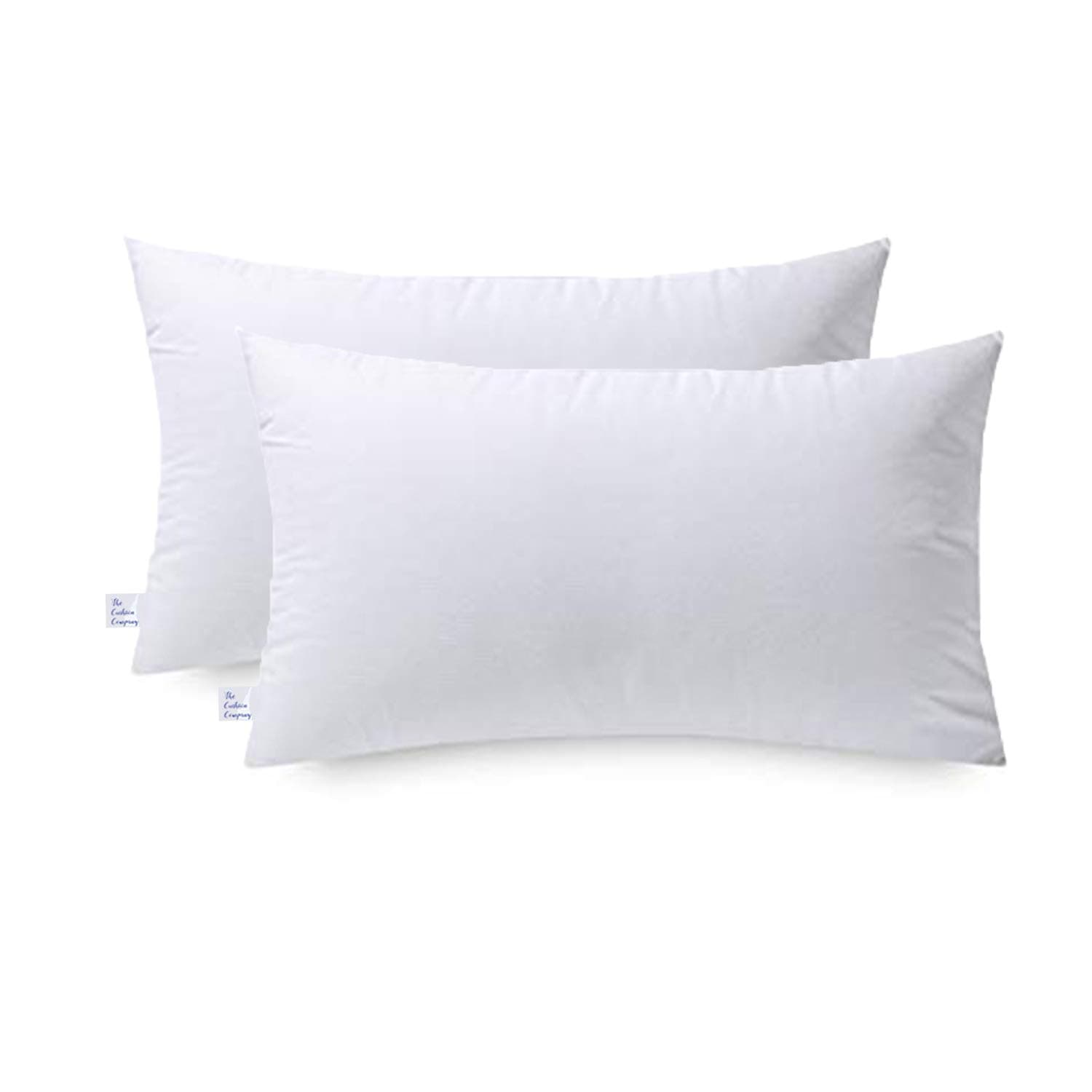 TCC Small 12 x 18 inch Micro Fiber Cushions for Sofa and Bed - Pack of 2, White