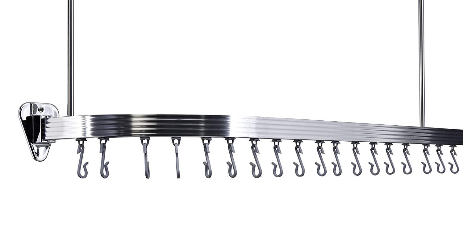 Aqualona Adjustable Shower Curtain Rail Kit | Easy Glide Hooks | Cut-to-Size, Extra Strong Fittings | Profile, 280cm | Chrome