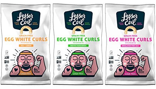 LesserEvil Grain Free Egg White Curls Variety Sampler - Paleo, Non-GMO, Cage Free - 1.5oz Bags (12 Count)
