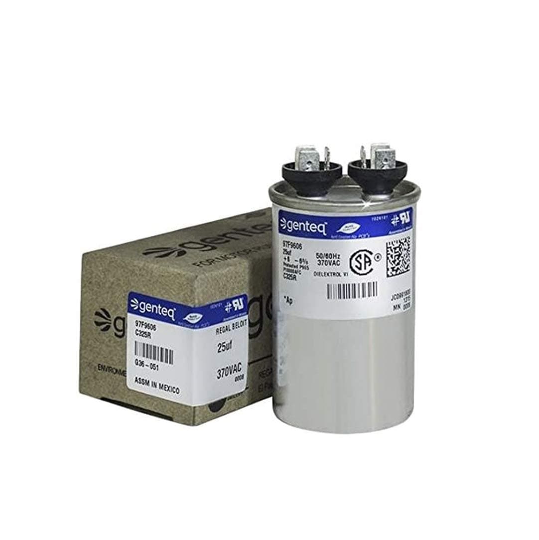 Capcom Genteq C325R 25 UF MFD X 370 Vac GE Industrial Replacement Capacitor Round, 97F9606