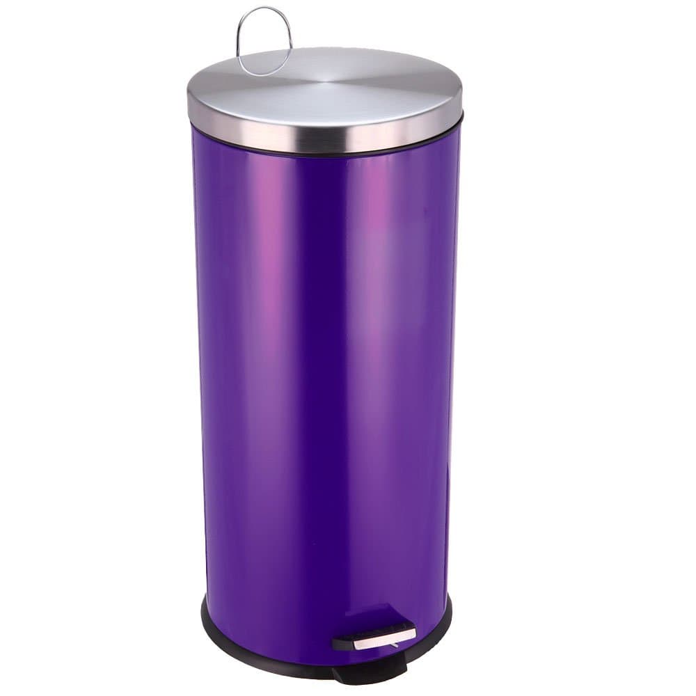 Chef Vida Kitchen Pedal Bin, Metal, Purple, 30 Litre