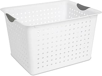 6-Pack Deep Ultra Basket, Open Top Plastic Storage Organizer, White - Classic Baskets for Organizing Countertops, Pantry Shelves, Kitchen Cabinets, Laundry Rooms or Home Offices