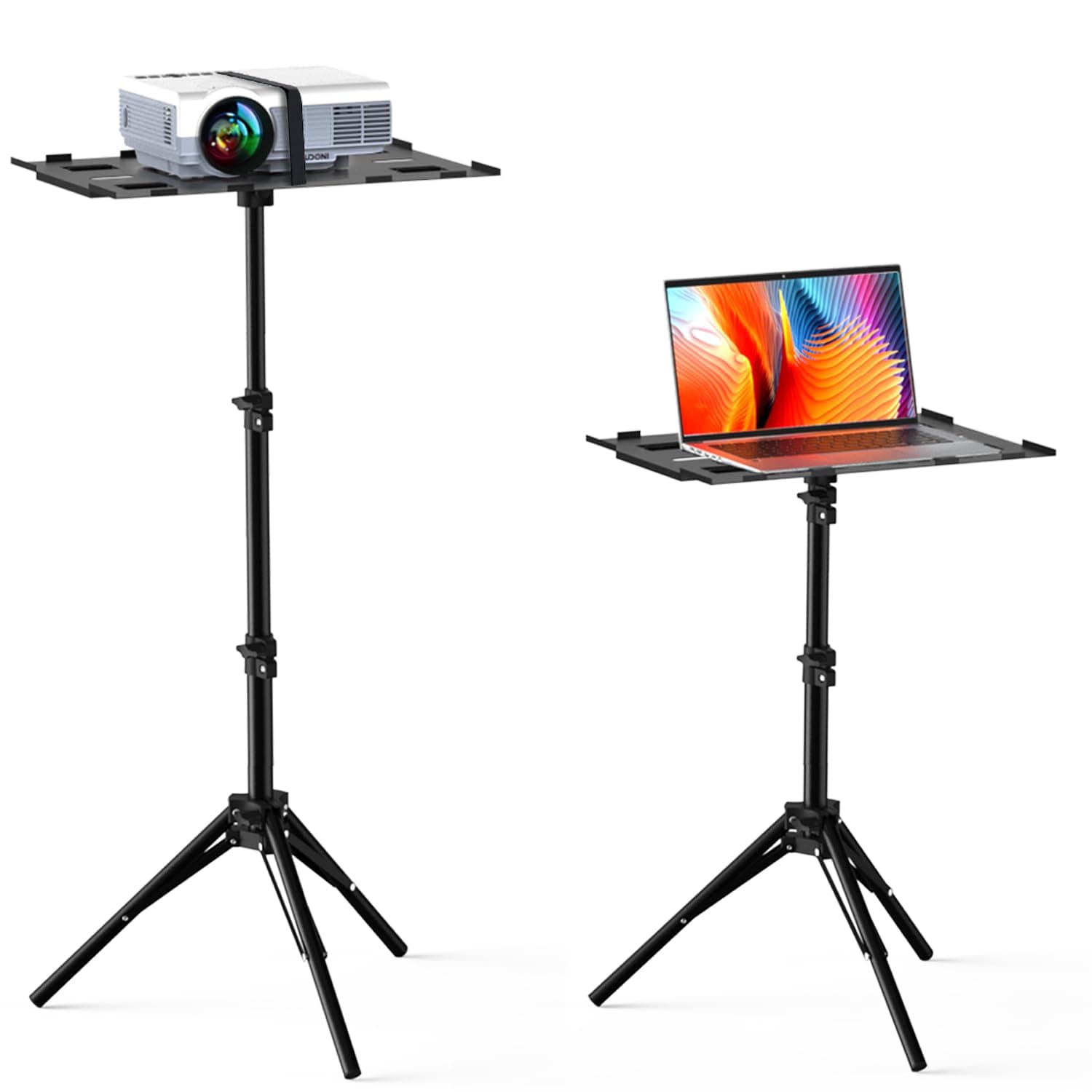 Projector Stand Tripod from 14.5'' to 39.4'', Laptop Tripod Stand Height Adjustable for Home Cinema, Office
