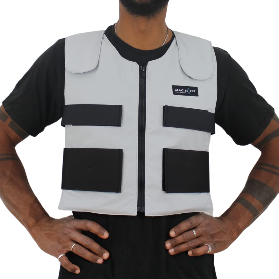 Glacier Tek Cool Vest Personal Cooling, 59 Degrees for 2.5 hours 8 Cool Packs, Recharge in 30 Minutes