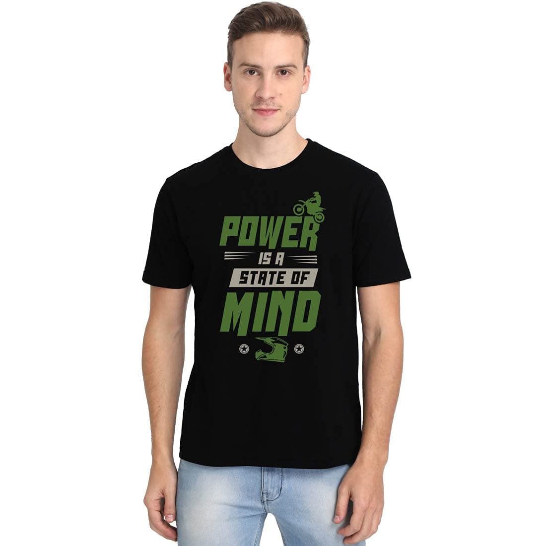 Power is A State of Mind Ajith Kumar - Valimai Men's Black Half Sleeve Tamil Movie Round Neck T-Shirt