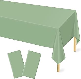 Mulbozy 2 Pcs Sage Green Plastic Tablecloth for Rectangle Table, 54 × 108 inches Disposable PEVA Sage Green Party Table Covers for Birthday, Wedding, Baby Shower, Holdiay Party Decoration