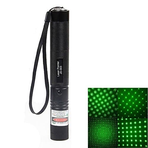 UDee Brand Rechargeable 5mW 532nm Adjustable Beam Green Laser Pointer Pen - Black