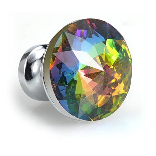 INVIKTUS 10pcs Colorful Crystal Glass 30mm Drawer Knob Pull Handle Usd for Caebinet, Drawer