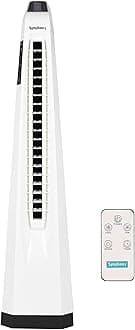 – Surround-i High Speed Bladeless Technology Tower Fan for Home with Touchscreen Control Panel, Remote and Swivel Action – White