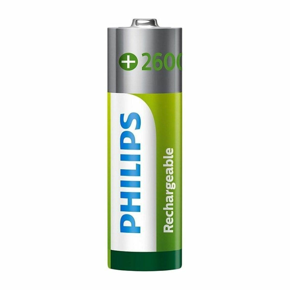 PHILIPS AA Batteries - HR6/1.2V - Rechargeable - NiMH Batteries - Pack of 4
