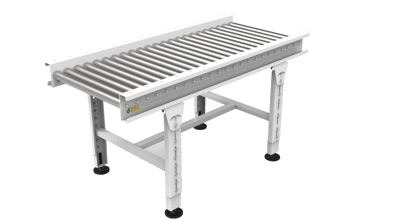 HAZ-GRC-0001 Gravity Roller Conveyor L1500mm W700mm X H(500mm to 1000mm) for Warehouse, Assembly or Distribution Centers Simplified Solution in Transporting and Loading Products.