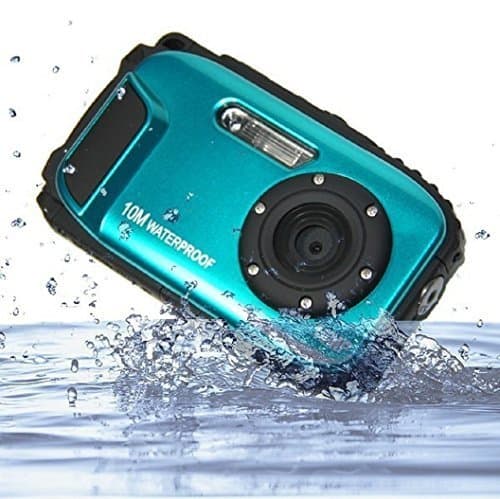 Waterproof Camera, Fitiger Underwater 10m 2.7 inch LCD Digital Camera 16MP 8X Zoom Cameras Waterproof Camera (Blue)