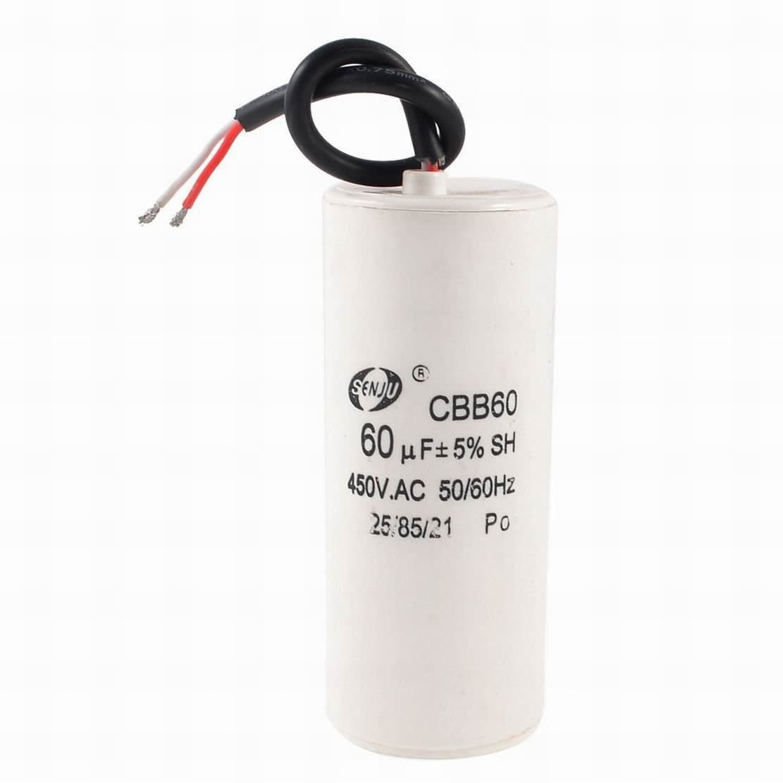 Ugtell Motor Capacitor Cbb60 capacitance 60Uf 450Vac frequency 50/60Hz white capacitor (60Uf)