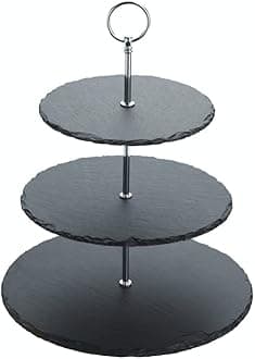 Artesà Three Tier Slate Cake Stand Serving Set, Cake Standing Set, 28.5x34.5cm, Gift Boxed