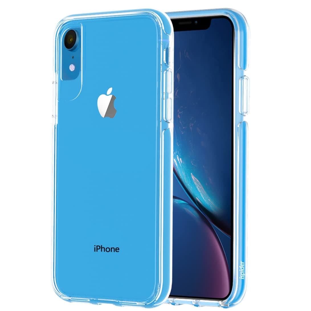 Clear Case for iPhone XR, [9.8 Feet Anti-Fall] Premium Protective Case, [Hard PC Back and Dual-Layer Reinforced TPU Bumper Frame] - Blue Bumper
