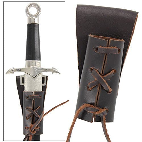 Armory Replicas™ - Genuine Leather Dagger Holster – Medieval Inspired Adjustable Small Weapon Sword Frog