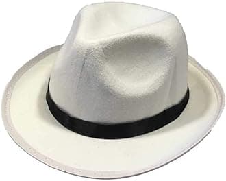 Kids Al Capone Gangster Michael Jackson Trilby Fedora Hat (Color: White)