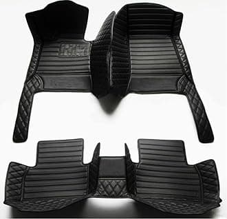 Custom Personalized Floor Mats for Cars，Luxury Full Coverage All Weather Car Floor Mats，Anti-Slip Leather Car Mat Set ，Custom Floor Mats for 99% of Cars, Trucks & SUVs (All Black)