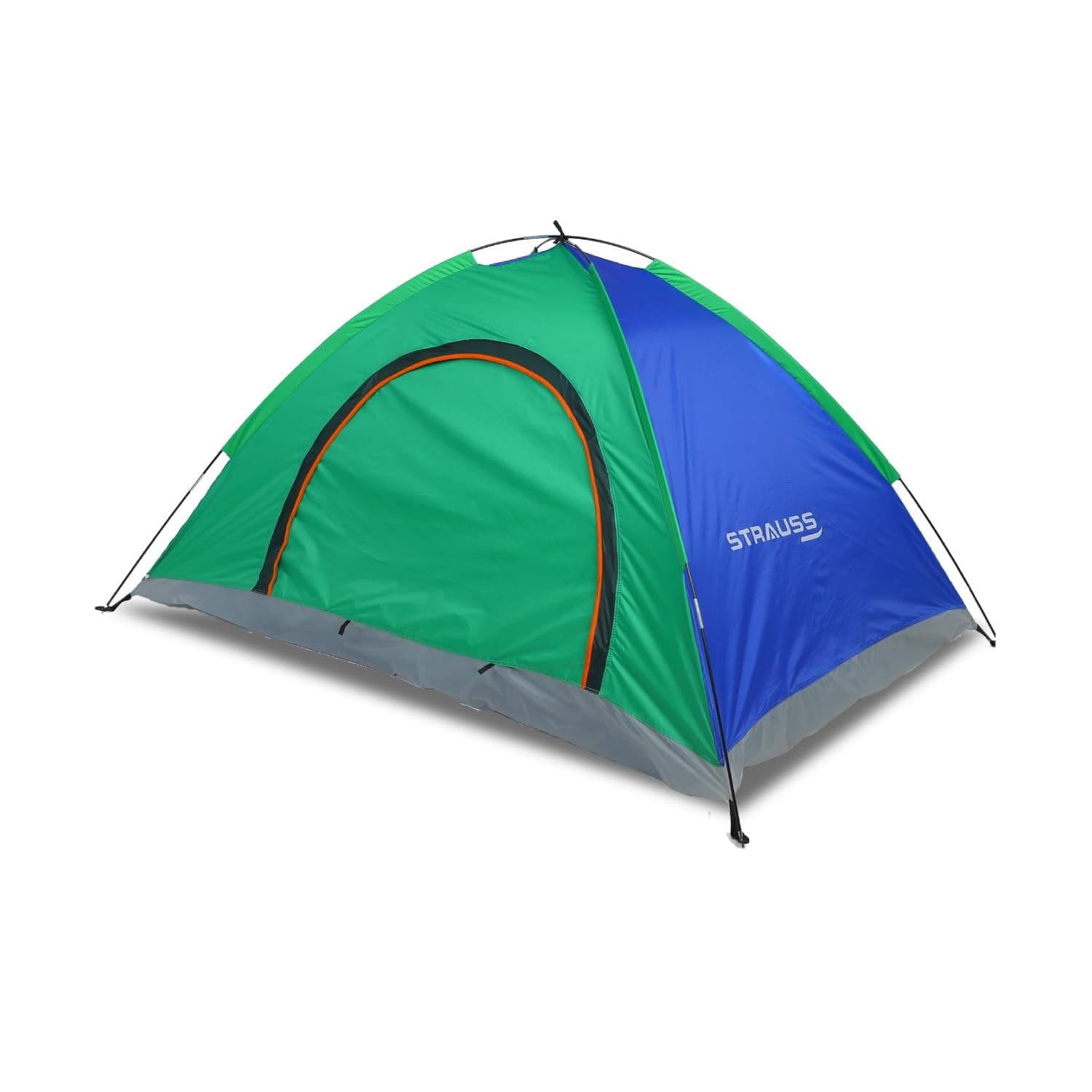 STRAUSS Portable Tent for Camping | Ideal for 2 Persons | Easy Setup for Picnic, Travel, Hiking, Trekking, Outdoor Camping | Waterproof and Windproof Tent | Superior Air Ventilation, Multicolor
