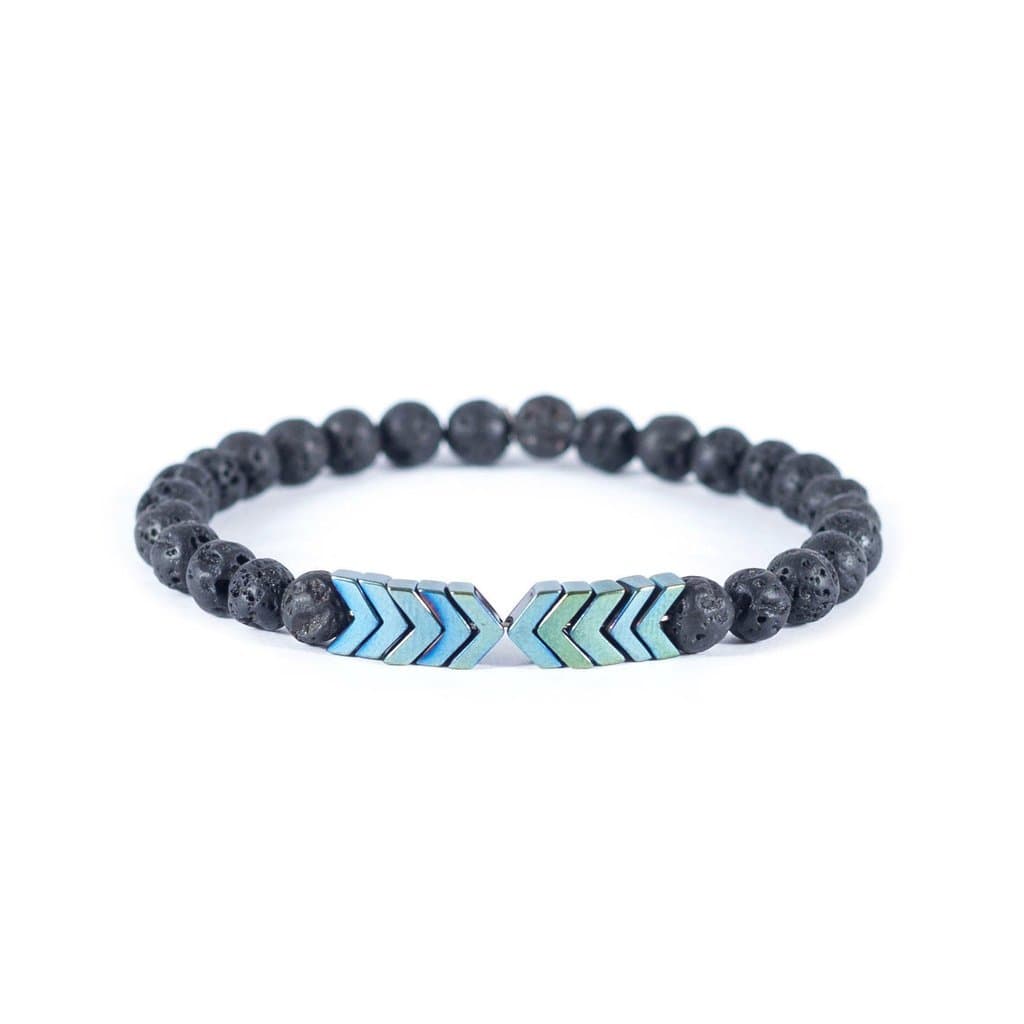 Vitality ExtractsSacred Arrow Blue Green - Essential Oil Diffuser Bracelet Aromatherapy, Meditation, Crystals and Healing Stones, Stress Relief, Chakra