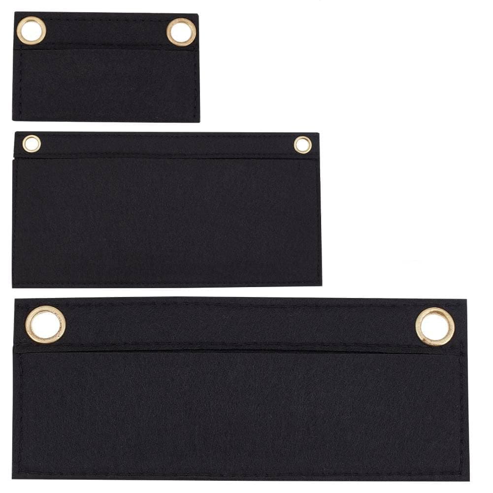WADORN 3 Sizes Felt Purse Organizer Insert for Pochette Wallet, Envelope Bag Insert Organizer Flip Wallet Liner Purse Conversion Accessories for Women Clutch UPTOWN Pochette (NO Chain), Black