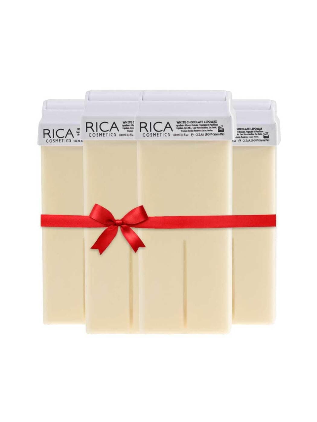 Rica Wax White Chocolate Roll-On Wax Kit - Set of 4 Refills, 100 ML - Made in Italy