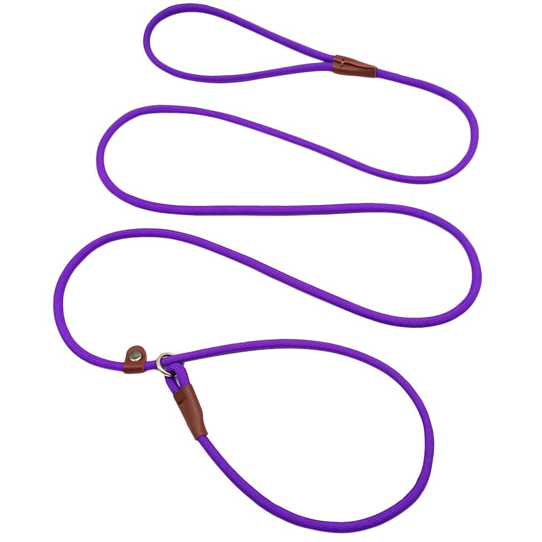 MayPawSlip Lead Control Leash for Dogs No Pull, 13+ Colors Classic Dog Lead 7 FT Pet Slip Leash, 1/4” Rope Leashes for Small Medium Animals (7ft*1/4", Purple)