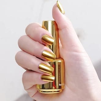 Metallic Nail Polish Pealecent Acrylic Color Shine DIY Nail Polish Varnish Manicure Tool, Unpeelable Drawable NOT-MIRROR 12 Colors (Pearl Gold)