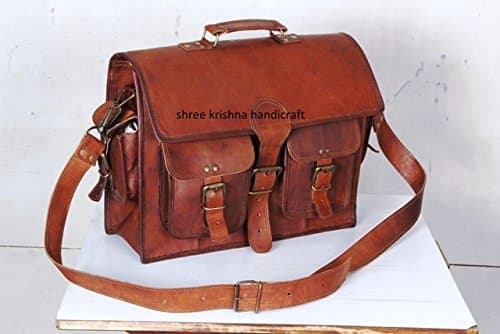 shree krishn handicraft leather messenger bag