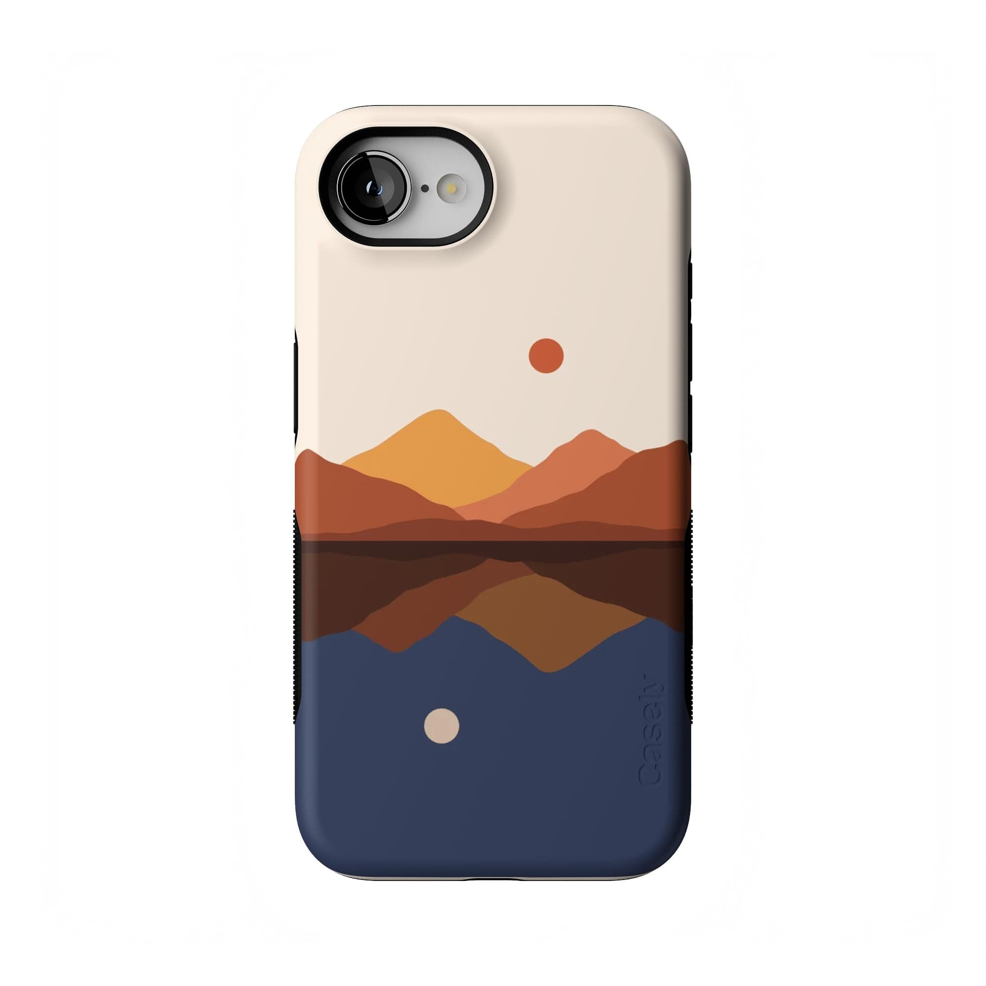 Casely iPhone 16e Case | Opposites Attract | Day & Night Colorblock Mountains | Compatible with MagSafe | Bold Protective Design