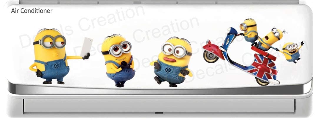 Decals Creation Ac Sticker Vinyl Wall Sticker Split Ac Stickers Air Conditioner Sticker Code 28, Pack of 1-Self-Adhesive